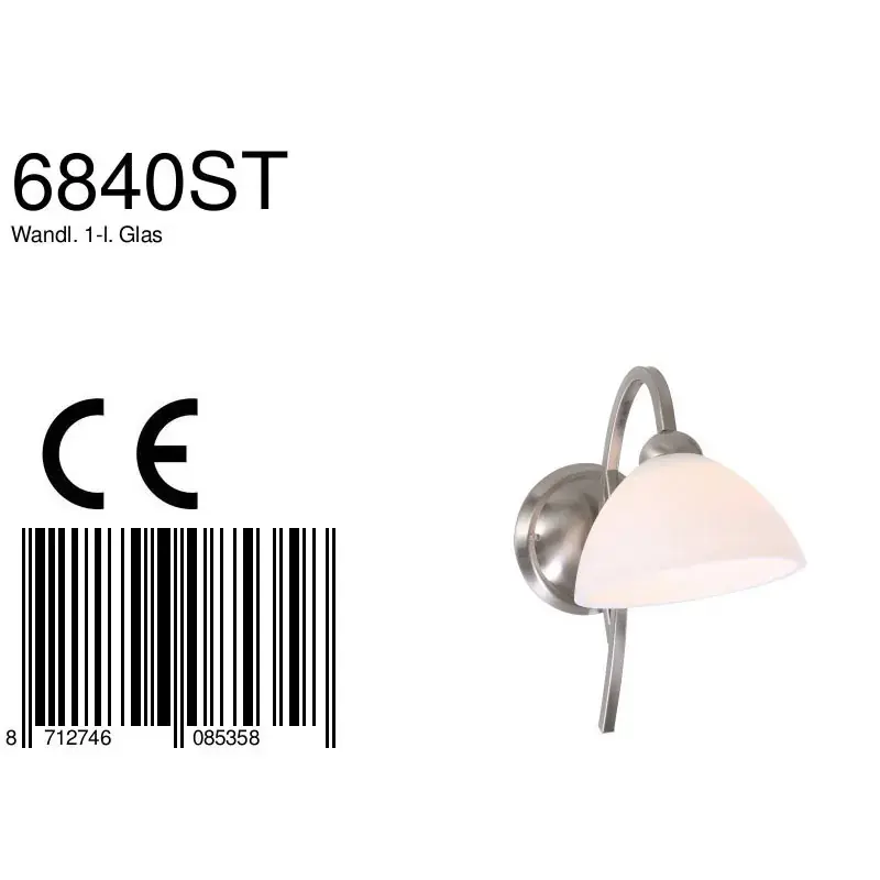 Foto 5 Wandlamp Capri 6840ST Staal Capri 6840ST