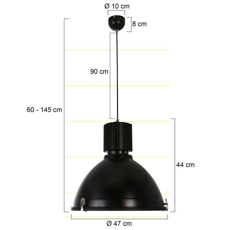 Foto 6 Hanglamp Warbier 7277ZW Zwart Warbier 7277ZW