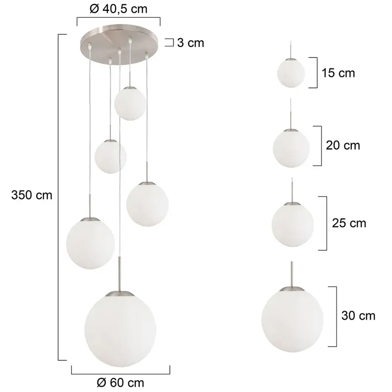 Foto 6 Plafondlamp Bollique 7376ST Staal Bollique 7376ST