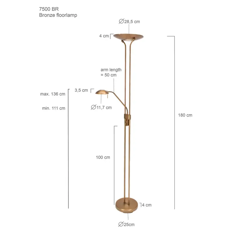 Foto 7 Vloerlamp Biron 7500BR Brons Biron 7500BR