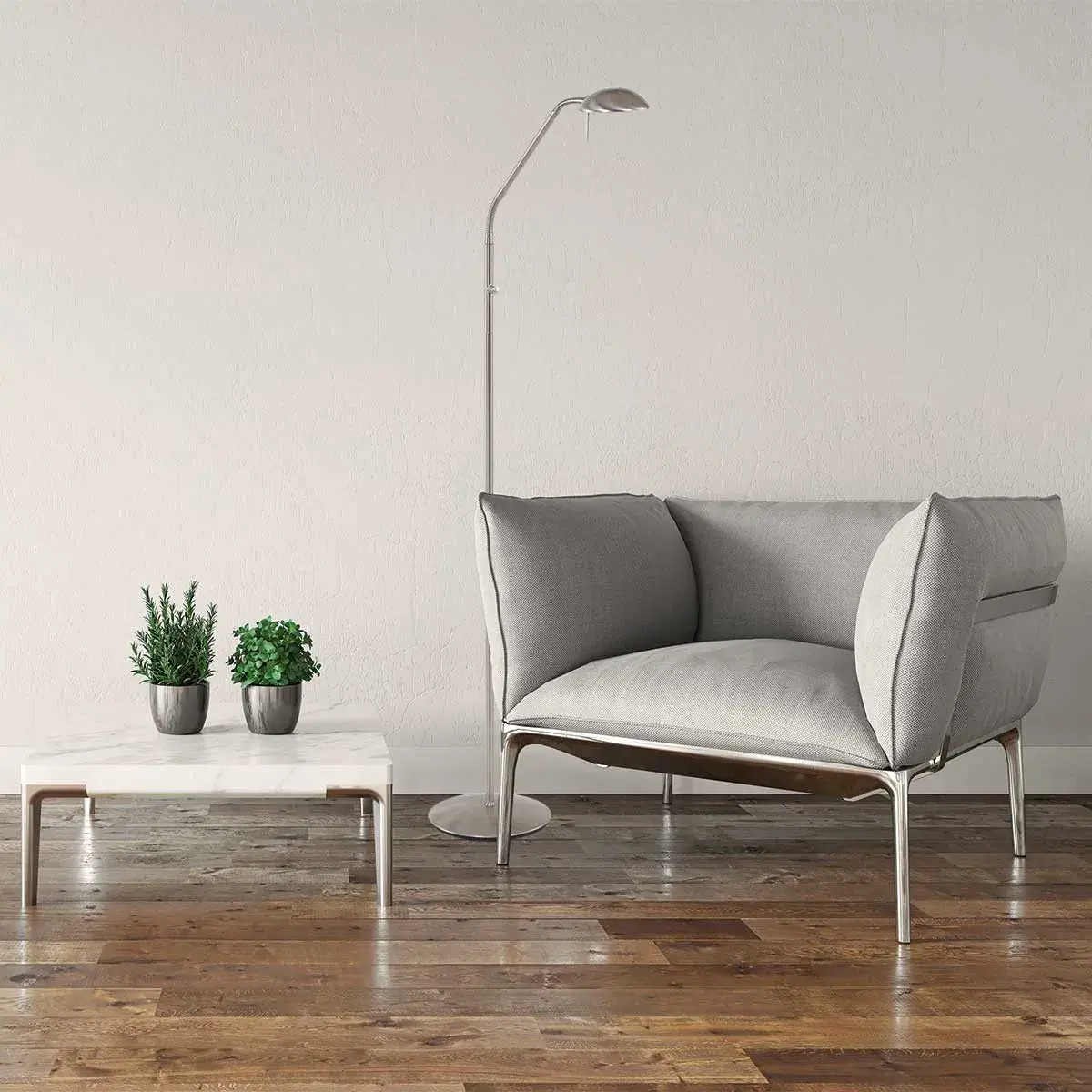 Foto 3 Vloerlamp Biron 7501ST staal Biron 7501ST