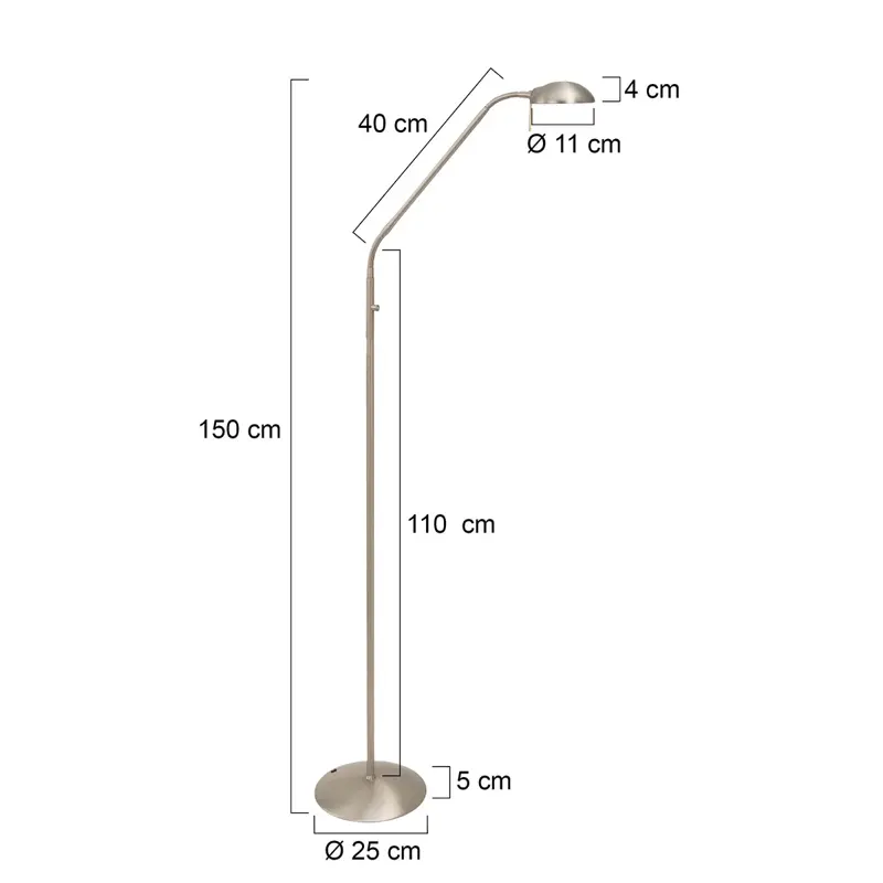 Foto 7 Vloerlamp Biron 7501ST staal Biron 7501ST