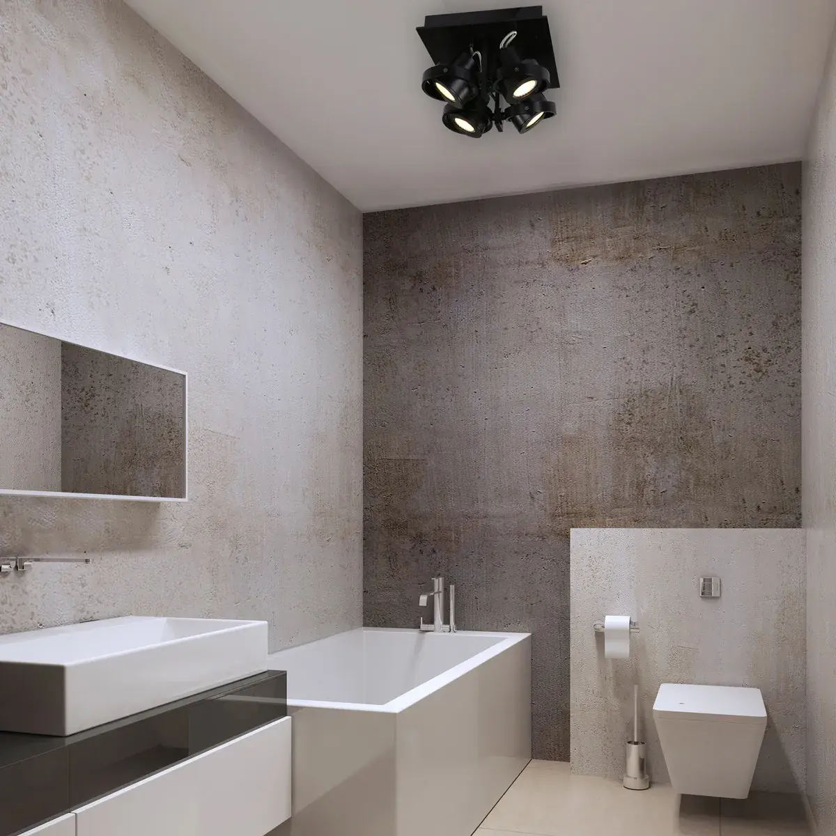 Foto 2 Plafondspot Quatro 7552ZW Zwart Quatro 7552ZW