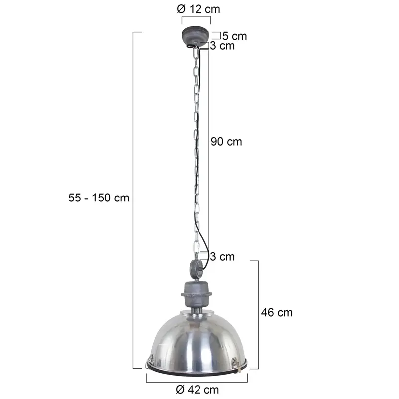 Foto 6 Hanglamp Bikkel 7586ST Staal Bikkel 7586ST