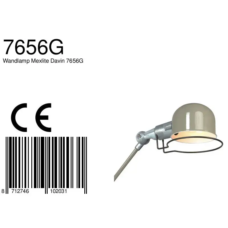 Foto 7 Wandlamp Davin 7656G Groen Davin 7656G