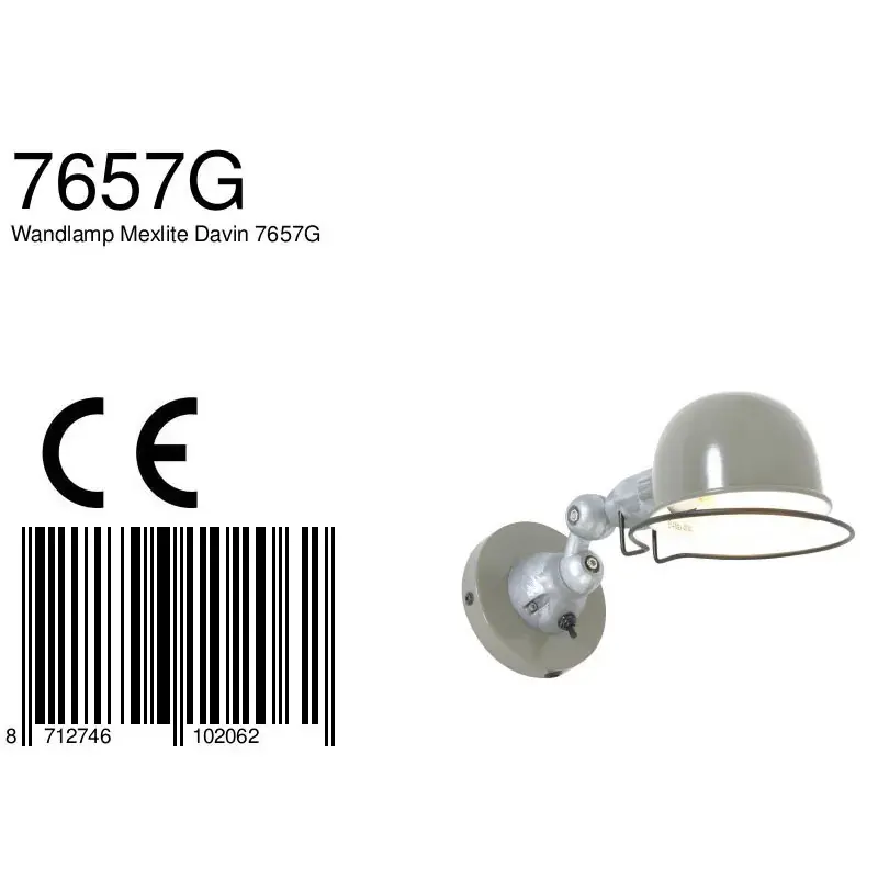 Foto 7 Wandlamp Davin 7657G Groen Davin 7657G