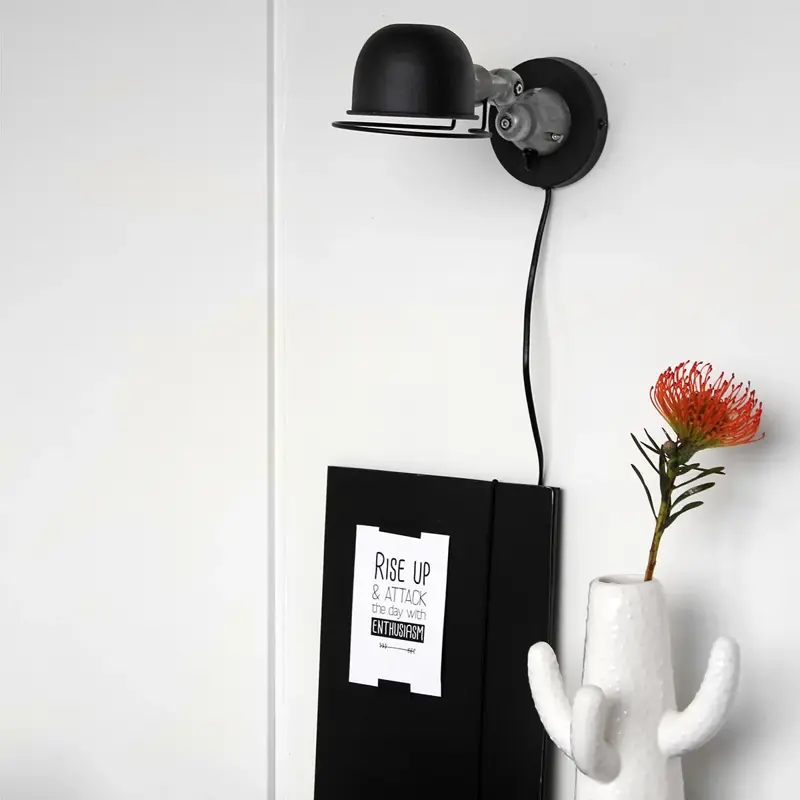 Foto 2 Wandlamp Davin 7657ZW Zwart Davin 7657ZW
