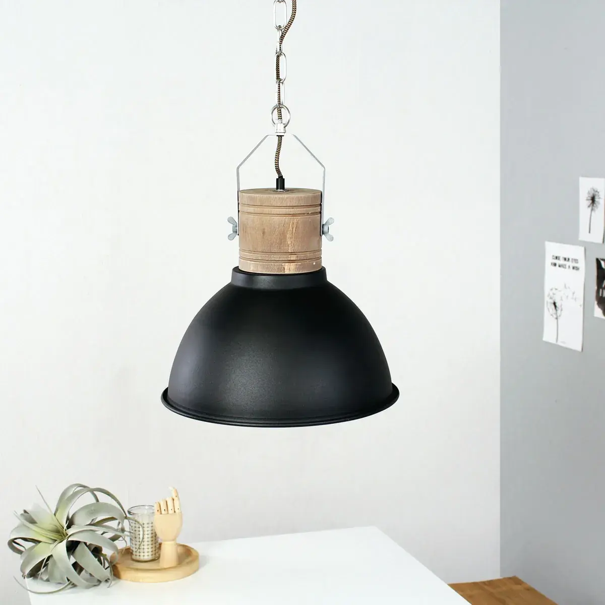 Foto 2 Hangl. zwart/hout *M* Emile 7781ZW