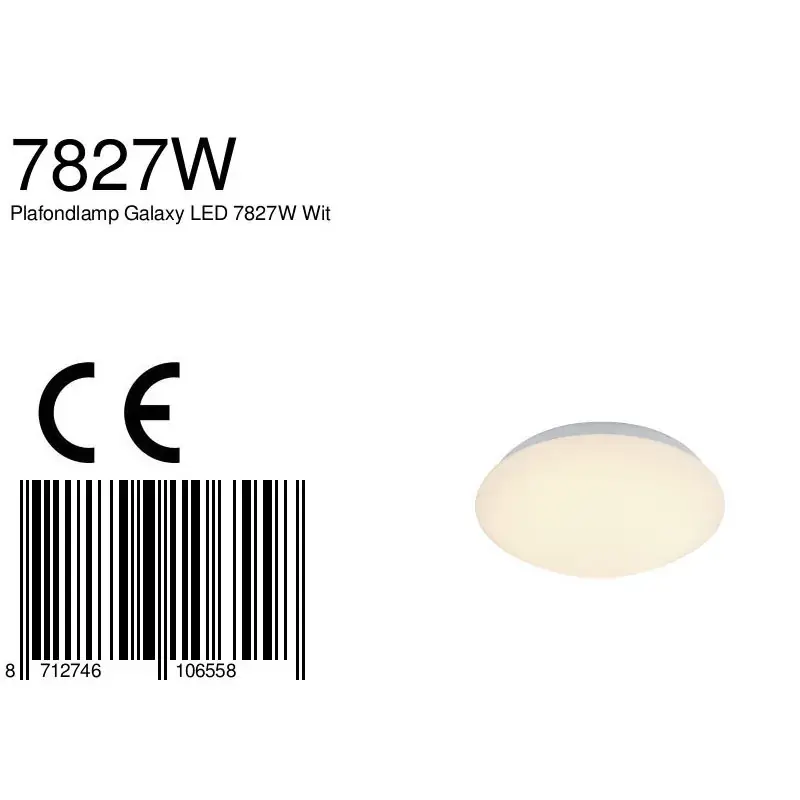 Foto 5 Plafondlamp Galaxy 7827W Wit Galaxy 7827W