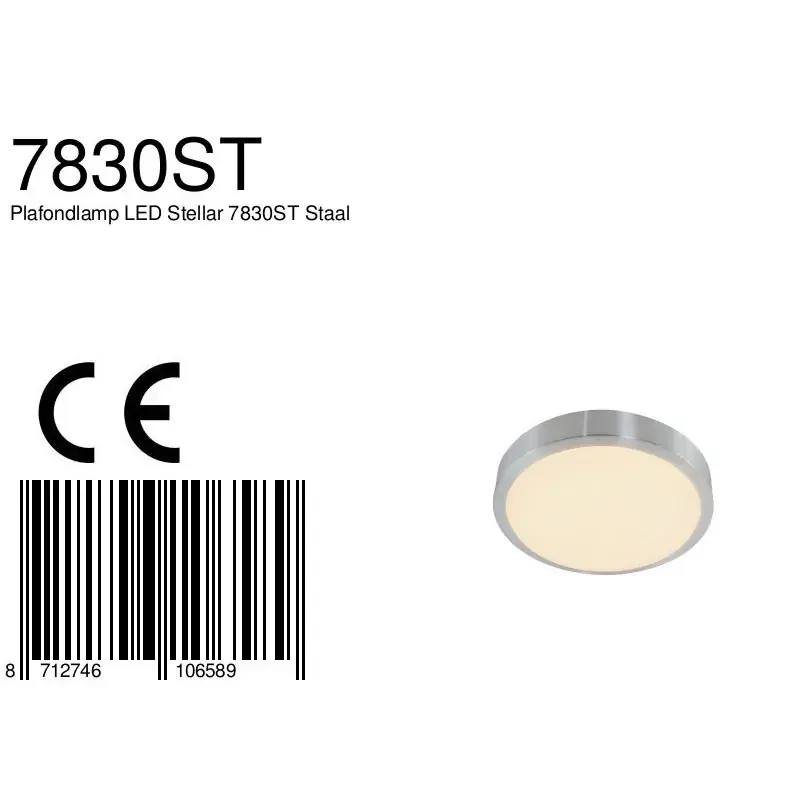 Foto 5 Plafondlamp Galaxy 7830ST Staal Ceiling and wall 7830ST