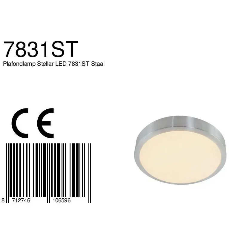 Foto 5 Plafondlamp Galaxy 7831ST Staal Ceiling and wall 7831ST