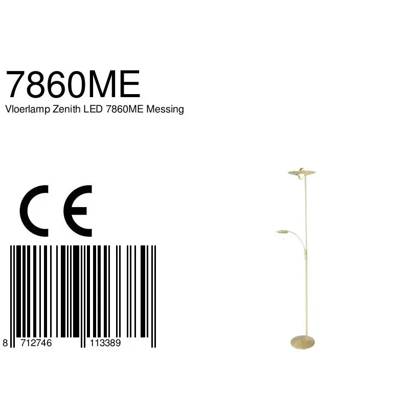 Foto 8 Vloerlamp Zenith 7860ME Messing Zenith LED 7860ME