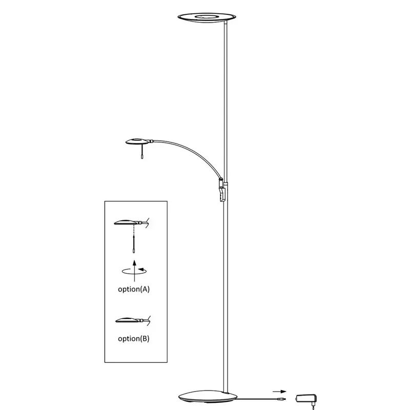 Foto 8 Vloerlamp Zenith 7860ST Staal Zenith LED 7860ST