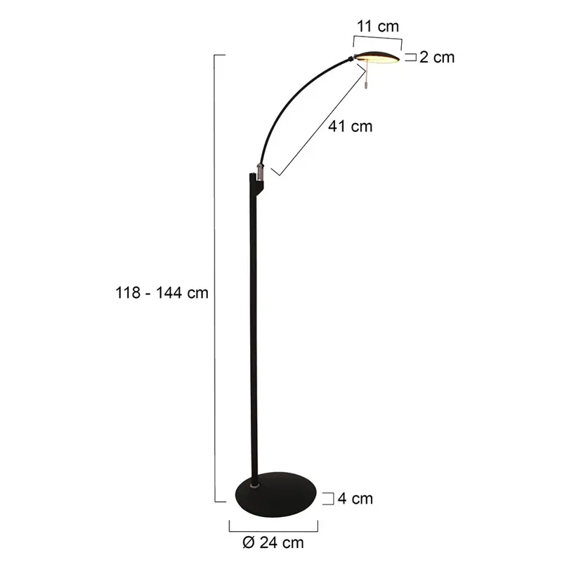 Foto 7 Vloerlamp Zenith 7862ZW Zwart Zenith LED 7862ZW