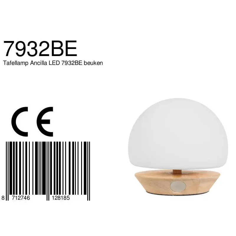 Foto 6 Tafellamp Ancilla 7932BE Beuken Ancilla 7932BE