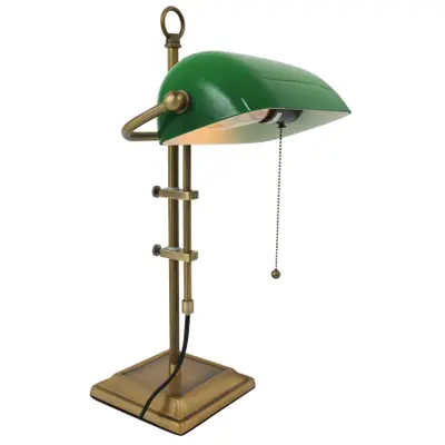Foto van Tafellamp Ancilla 7961BR Brons bankierslamp