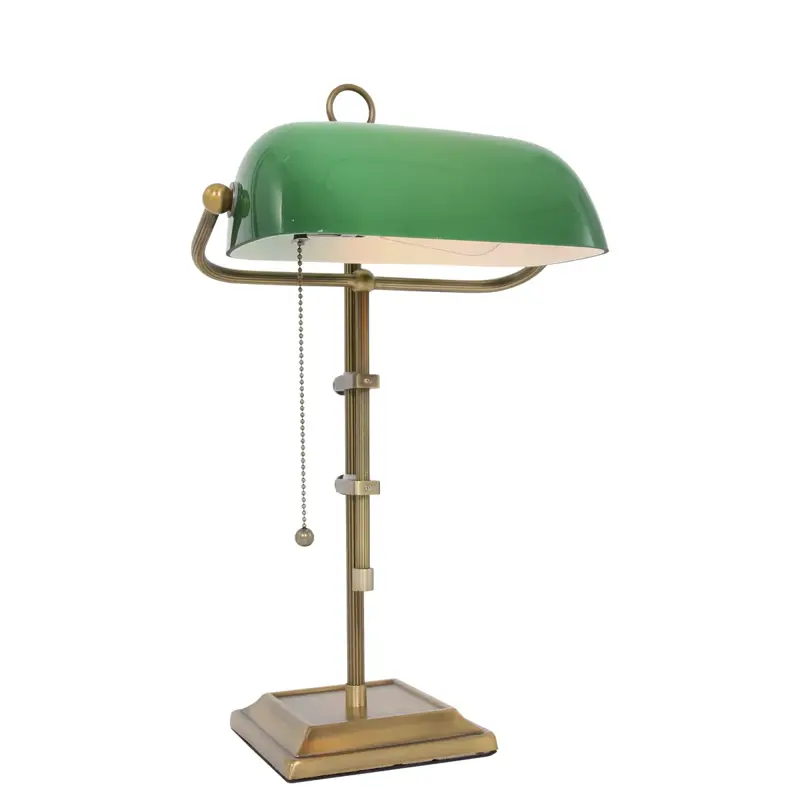 Foto 9 Tafellamp Ancilla 7961BR Brons bankierslamp