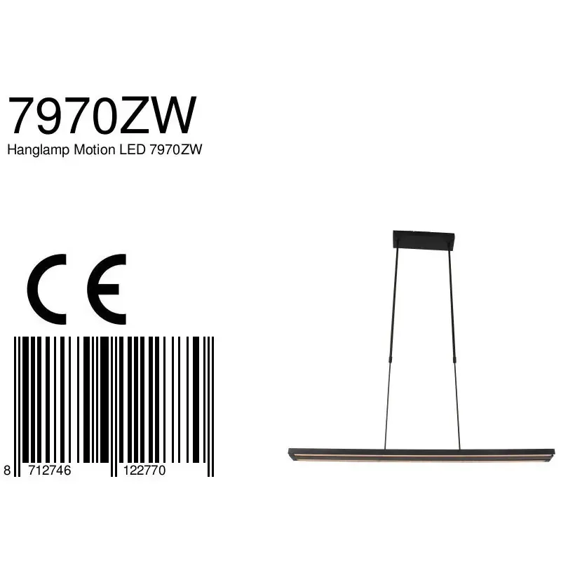 Foto 8 Hanglamp Motion 7970ZW Zwart Zelena LED 7970ZW