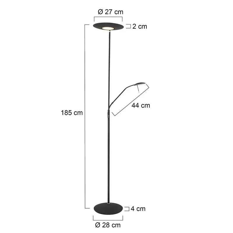 Foto 6 Vloerlamp Zodiac 7972ZW Zwart Zodiac LED 7972ZW
