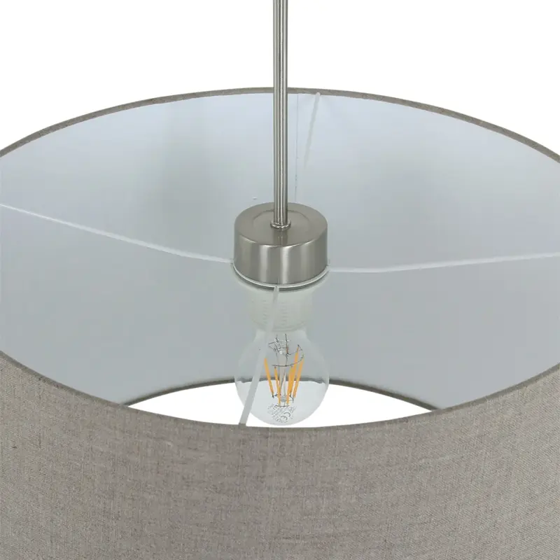 Foto 4 Hanglamp Sparkled Light 3602ST+K1001RS Staal-Grijs Linnen Sparkled Light 9568ST