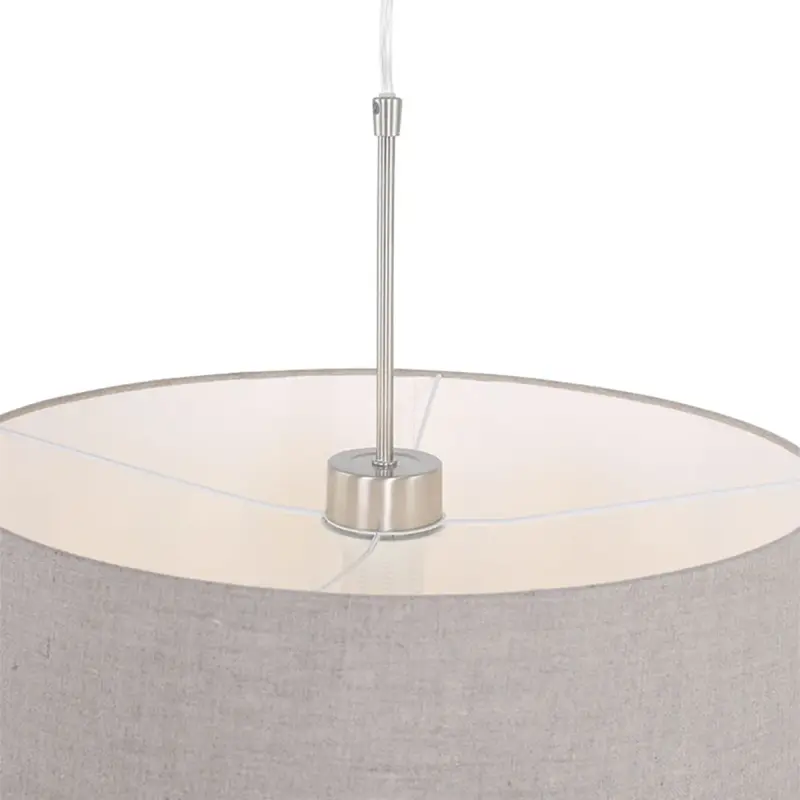 Foto 8 Hanglamp Sparkled Light 3602ST+K1001RS Staal-Grijs Linnen Sparkled Light 9568ST