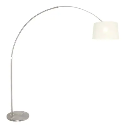 Foto van Vloerlamp Sparkled Light 7268ST+K1001QS Staal-Wit Linnen Sparkled Light 9675ST