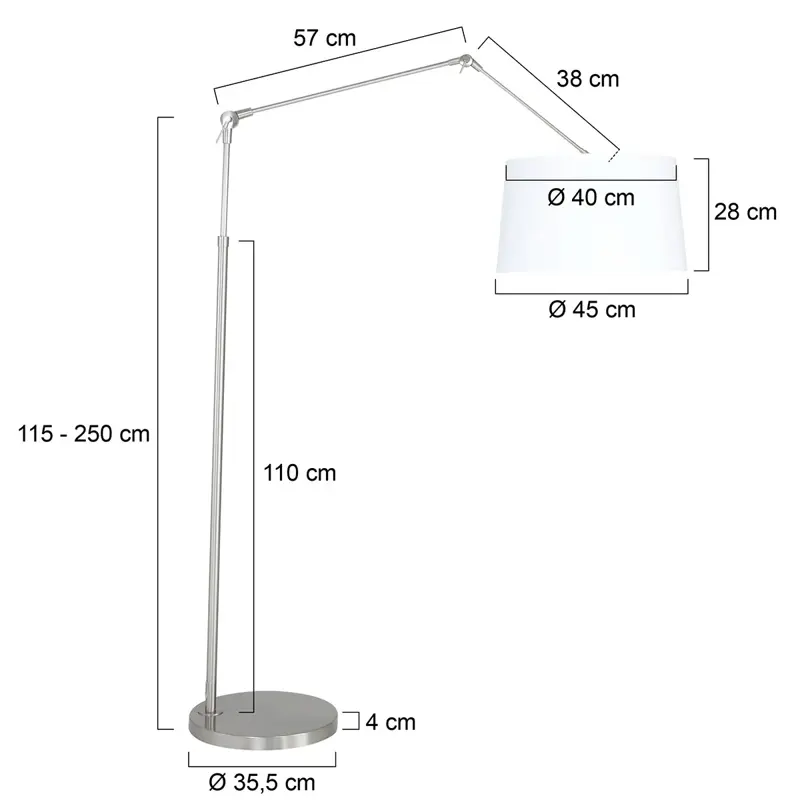 Foto 3 Vloerlamp Prestige Chic 7395ST+K10012S Staal-Wit Chintz Prestige Chic 9718ST