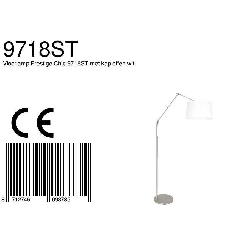 Foto 4 Vloerlamp Prestige Chic 7395ST+K10012S Staal-Wit Chintz Prestige Chic 9718ST