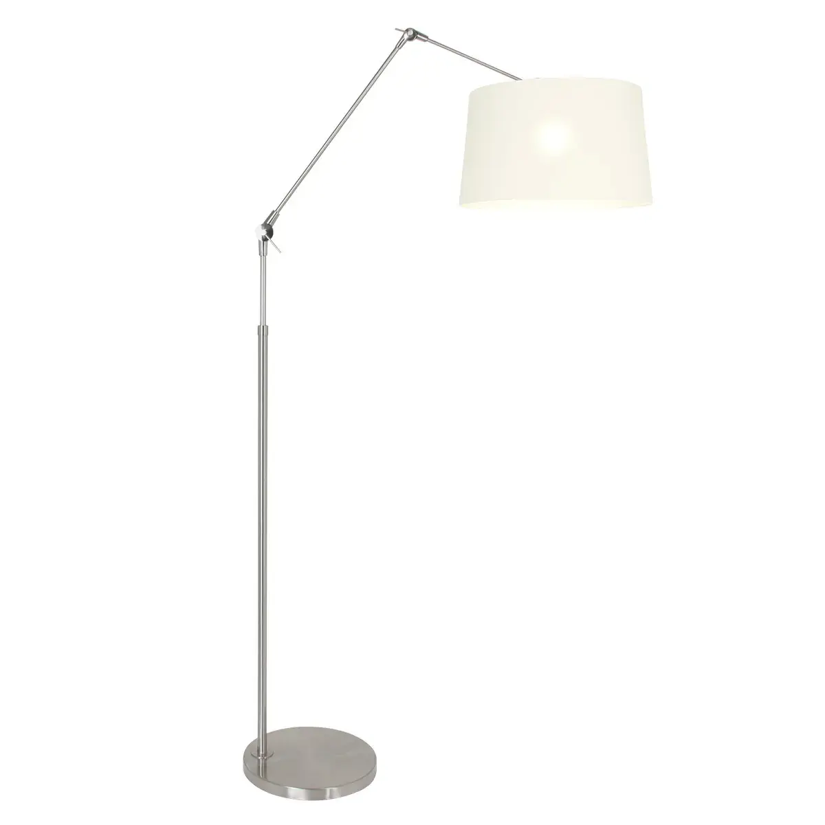 Foto van Vloerlamp Prestige Chic 7395ST+K1001RS Staal-Grijs Linnen Prestige Chic 9720ST