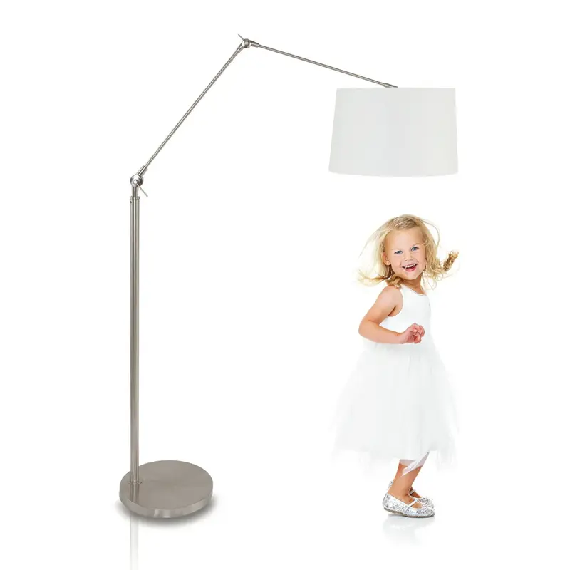 Foto 2 Vloerlamp Prestige Chic 7395ST+K1001QS Staal-Wit Linnen Prestige Chic 9719ST