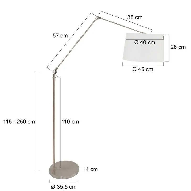 Foto 6 Vloerlamp Prestige Chic 7395ST+K1001QS Staal-Wit Linnen Prestige Chic 9719ST
