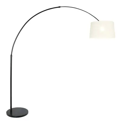 Foto van Vloerlamp Sparkled Light 7268ZW+K1001QS Zwart-Wit Linnen Sparkled Light 9829ZW