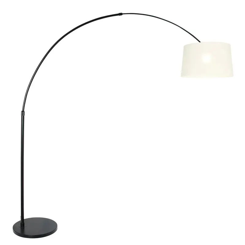 Foto 1 Vloerlamp Sparkled Light 7268ZW+K1001QS Zwart-Wit Linnen Sparkled Light 9829ZW
