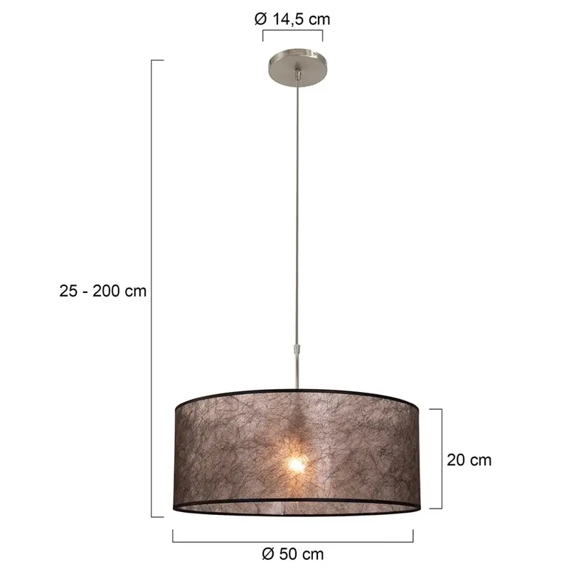 Foto 5 Hanglamp Sparkled Light 9888ST met zwarte kap Sparkled Light 9888ST