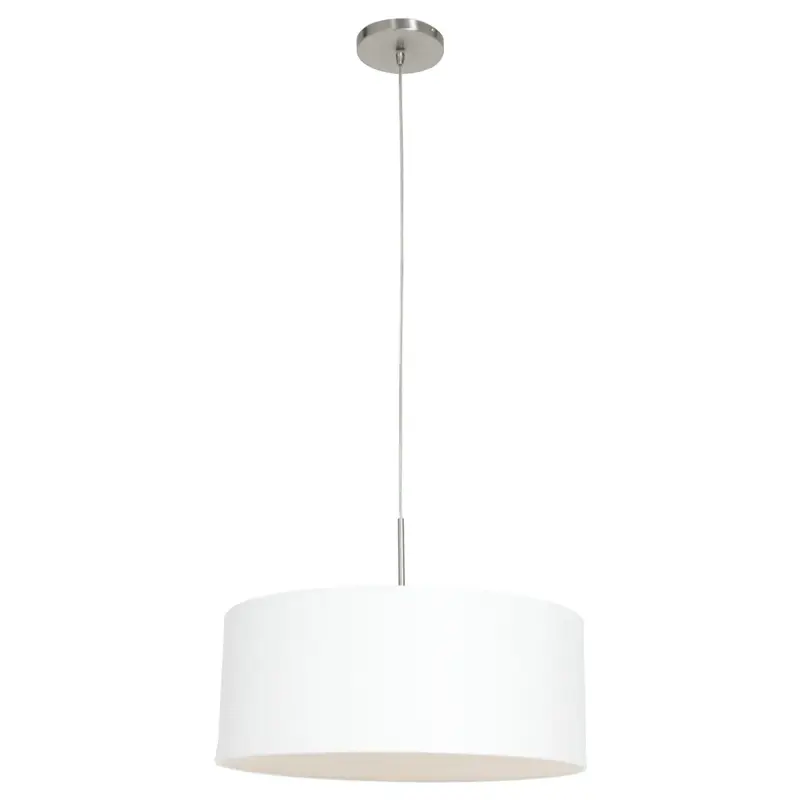 Foto 1 Hanglamp Sparkled Light 3602ST+K1066QS Staal-Wit Linnen Sparkled Light 9889ST