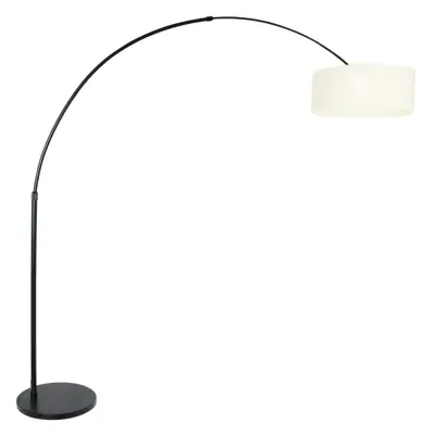 Foto van Vloerlamp Sparkled Light 7268ZW+K1066QS Zwart-Wit Linnen Sparkled Light 9899ZW