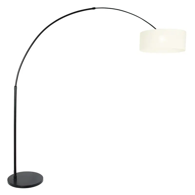 Foto 1 Vloerlamp Sparkled Light 7268ZW+K1066QS Zwart-Wit Linnen Sparkled Light 9899ZW
