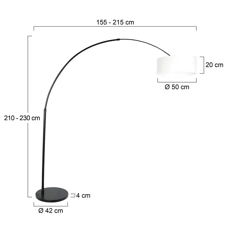 Foto 5 Vloerlamp Sparkled Light 7268ZW+K1066QS Zwart-Wit Linnen Sparkled Light 9899ZW