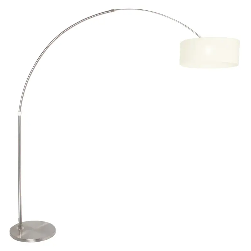 Foto 1 Vloerlamp Sparkled Light 7268ST+K1066QS Staal-Wit Linnen Sparkled Light 9903ST