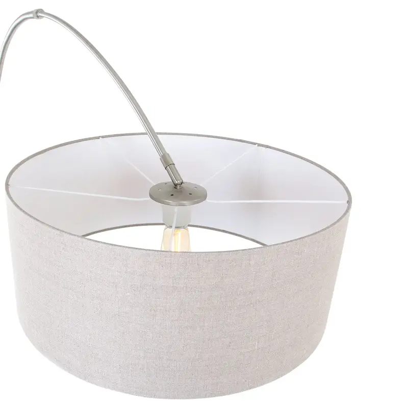 Foto 12 Vloerlamp Sparkled Light 7268ST+K1066RS Staal+Grijs Linnen Sparkled Light 9904ST