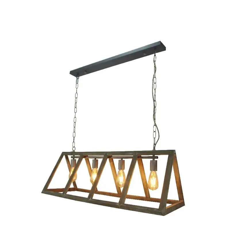Foto 12 Hanglamp Farm hout 4 lichts