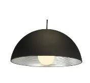 Foto van ronde kap hanglamp zilver transparant met witte binnenkap 61cm k 7324 alu stripe