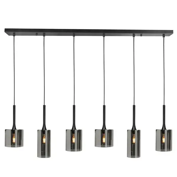 Foto 1 Hanglamp Diverso 5 lichts met smoke glas