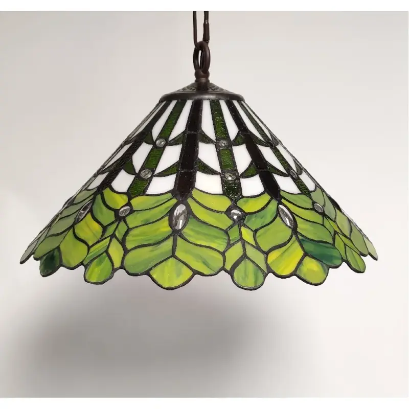 Foto 2 Tiffany hanglamp blad groen 41cm
