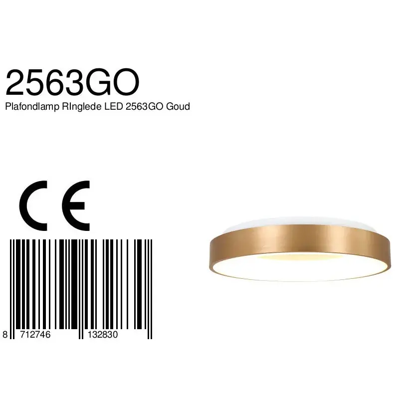 Foto 7 Plafondlamp RInglede 2563GO Goud Ø48cm Ringlede 2563GO