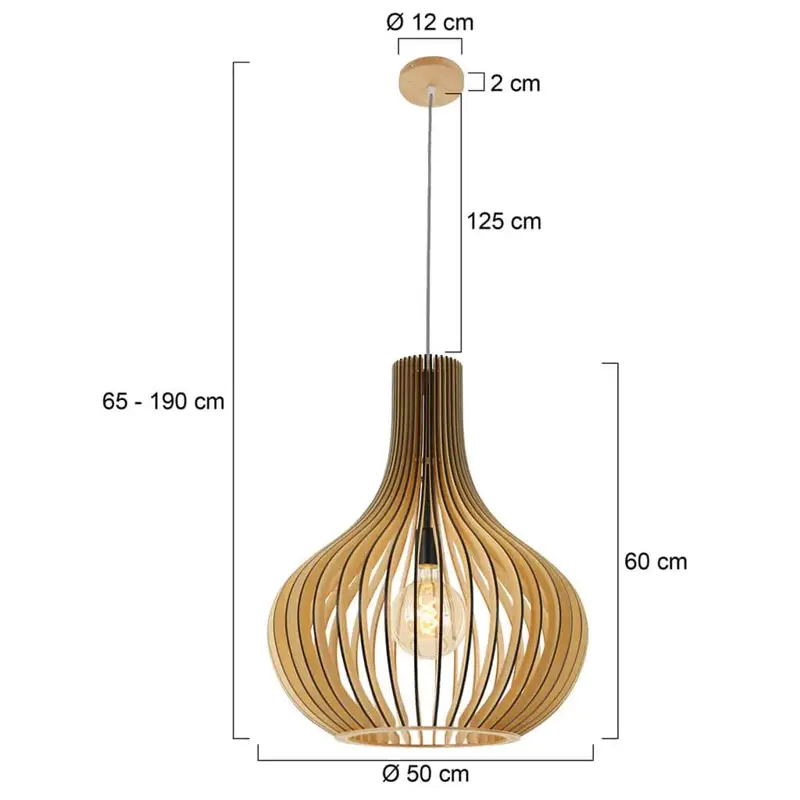 Foto 7 Hanglamp Smukt 2697BE Blank hout Smukt 2697BE