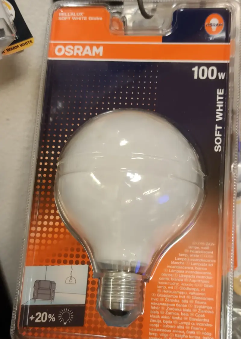 Foto 1 100w globe opaal soft white bellalux e27 95mm