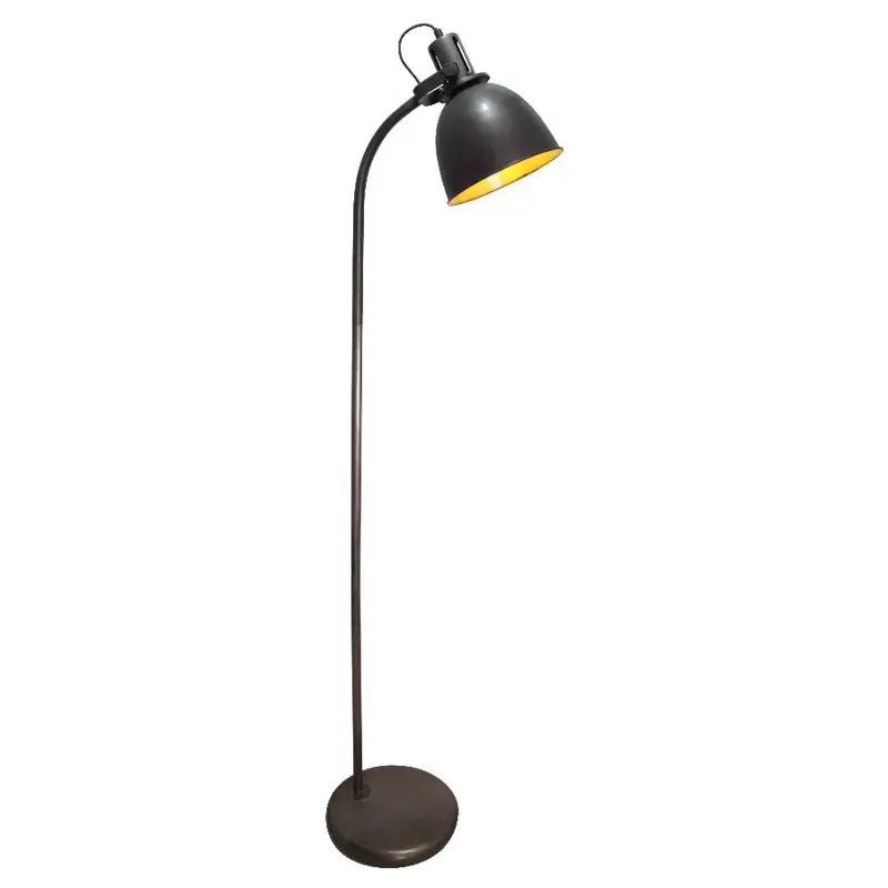 Foto 2 Vloerlamp industrie old black steel No. 489