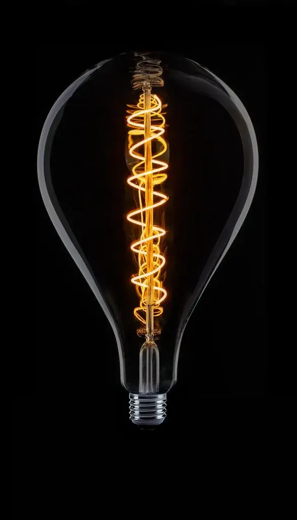 Foto 1 Standaard XXL Spiraal Filament LED E27 240v 8w/2100k dimbaar smoke