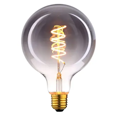 Foto van Globe 80 LED 9W Spiral Smoke Dimbaar E27